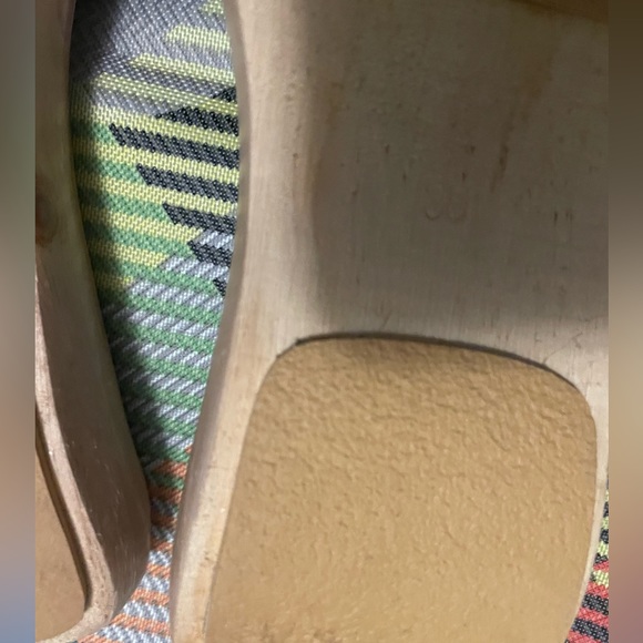 MNG Cream Asymmetric Leather Wood-Style Square Toe Slide Sandal Sz EUR 38 US 7.5 - Picture 8 of 16